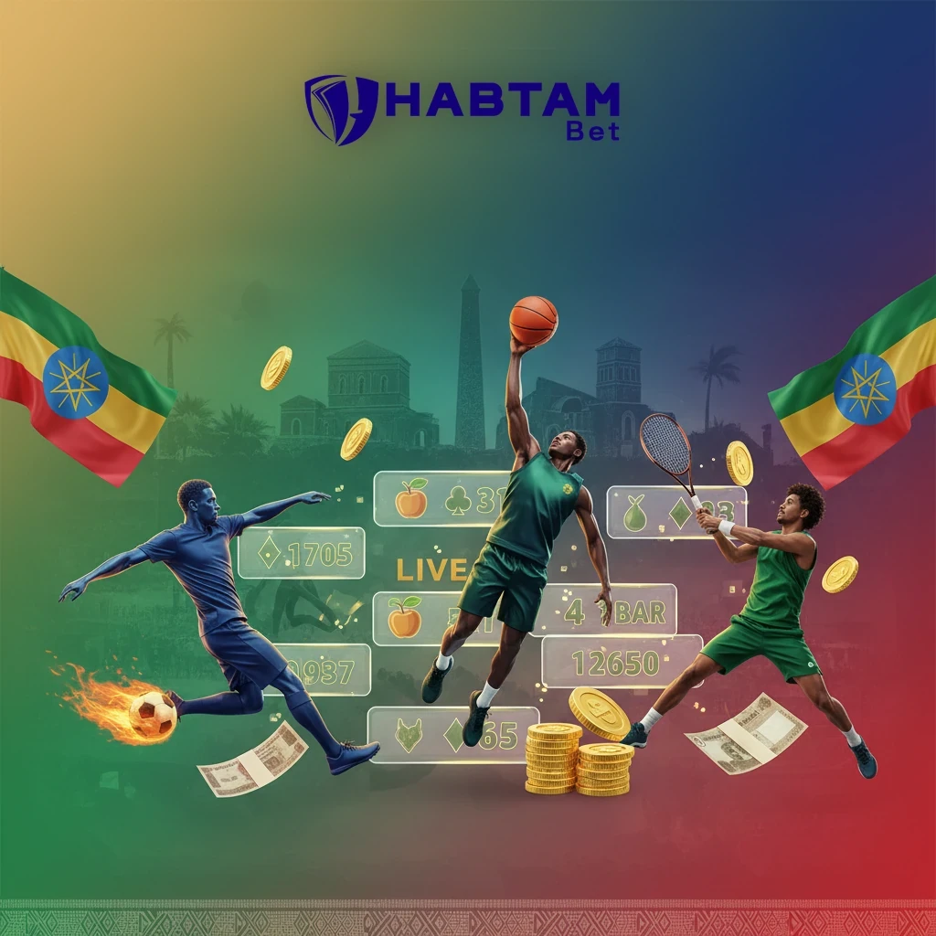 Habtam Bet sports site showing real-time football lines